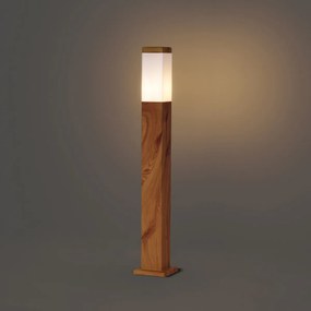 Moderná vonkajšia stojaca lampa oceľová s drevenou potlačou 80 cm IP44 - Malois