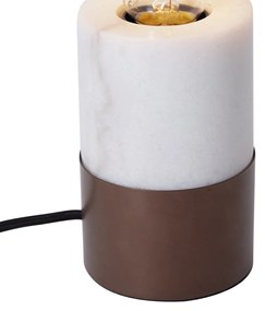 Moderná stolná lampa bronzová s bielym mramorom - Marissa