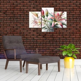Obraz - Ľalia, ilustrácie (90x60 cm)