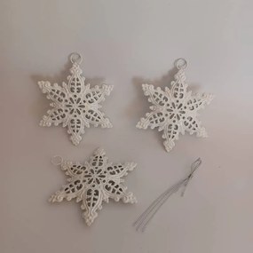 DECOLED Kovové vločky, 3 kusy, 10 x 7,7 cm, biele