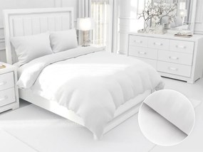 Biante Damaškové posteľné obliečky Atlas Grádl DM-011 Biele - pásiky 2 cm Dvojlôžko francúzske 200x200 a 2ks 70x90 cm