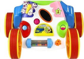 LEAN Toys Happy Hippo Pusher so zrkadlovými gumenými kolieskami