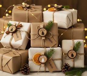 Sada 8 ks vánočních kolíčků Deleon hnědá