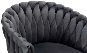 Jedálenská stolička COFTON zamatová, čierna / grafitová