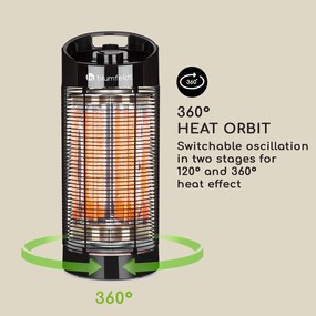 Blumfeldt Heat Guru 360, stojanový ohrievač, 1200/600 W, 2 stupne ohrevu, IPX4, čierny