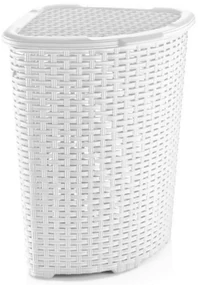 Kôš na špinavé prádlo UH 52 l biely 40x40x58 cm rohový imitácia Ratan