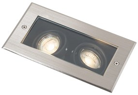 Inteligentné zemné bodové svietidlo oceľové 2-svetlá nastaviteľné IP65 vr. 2 GU10 50mm - Oneon