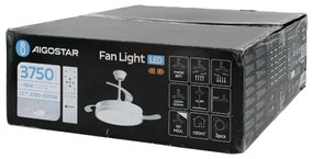 Aigostar - LED Stmievateľný stropný ventilátor LED/36W/230V 2700-6500K + DO biela