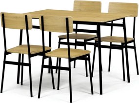 Jedálenský stôl so štyrmi stoličkami AUT-O2155 OAK