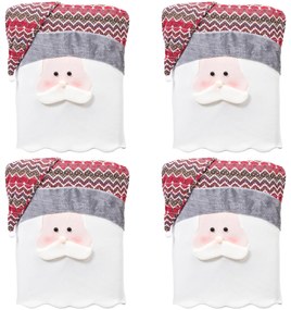 Sada 4 ks potahů na židle Merry Christmas Santa vícebarevná