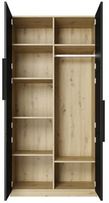 Skriňa Asha 100 cm - artisan / čierna mat / čierne úchytky