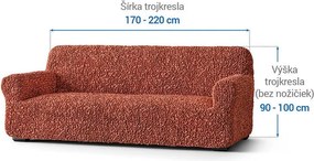 Bielastické poťahy FUCO biobavlna tehlové trojkreslo (š. 170 - 220 cm)