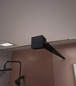 Erga Paris, sprchová zástena Walk-In 100x200 cm, 8mm šedé sklo, čierny profil, ERG-V02-PARIS-100x200-GR-BK