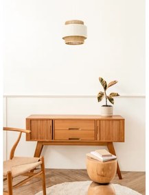 Závesný luster BOHO na lanku 1xE27/60W/230V, priemer 20 cm, krémová/juta