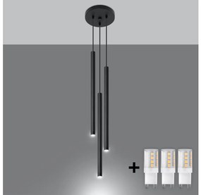 Brilagi -  LED Luster na lanku DRIFA 3xG9/4W/230V čierna BR.0471