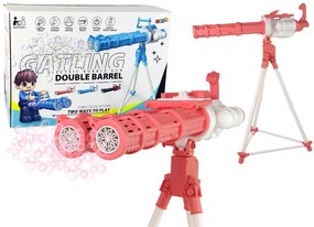 Lean Toys Bublifuk v tvare Zbrane na stojane - ružová