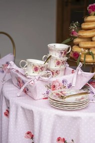Ružová okrúhla utierka s ružami Dotty Rose - Ø 80 cm