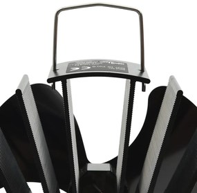 Teplom poháňaný ventilátor na krb s 3 lopatkami čierny