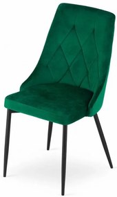 Set 4 stoličiek IMOLA - tmavozelený zamat / čierne nohy