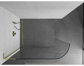 Mexen Kioto L, sprchová zástena Walk-In 80 x 200 cm, 8mm číre sklo, zlatý lesklý profil,800-080-103-50-06