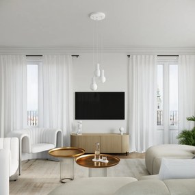 Závesné svietidlo Halo, 1x biele sklenené tienidlo, w