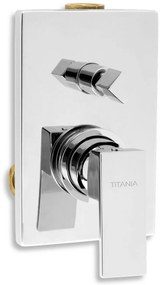 Novaservis Titania Cube, vaňová a sprchová podomietková batéria s prepínačom, chrómová, 98850R,0