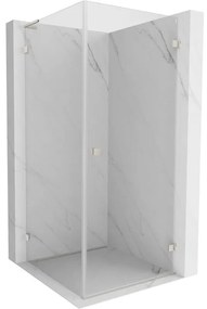 Mexen Lunar-B L výklopný sprchový kút pravý 90 x 90 cm, číre sklo, brúsená oceľ, 832L-090-090-97-00-P