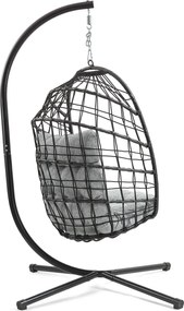 Skládací závěsné houpací křeslo Houseland Chloe černé