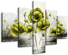 Gario Ručne maľovaný obraz Žlté Vlčie maky - 5 dielny Rozmery: 100 x 70 cm