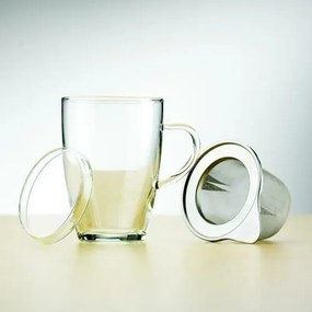 Simax 179 sklenený hrnček so sitkom a viečkom Tea for one 0,35 l