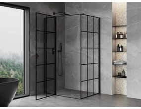 Mexen Mist T, sprchový kút s krídlovými dverami, ľavý, 105 x 110 cm, 8mm číre sklo, čierny profil, 8A4T-105-110-70-77-L