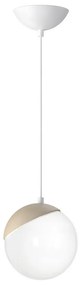 Luster na lanku SFERA WOOD 1xE14/40W/230V biela