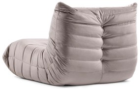 Designové sametové křeslo Fugi hnědo-šedé