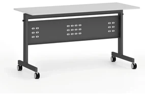 Mobilný stôl PRIMO MOBI, 1400 x 600 mm, čierna podnož, biela