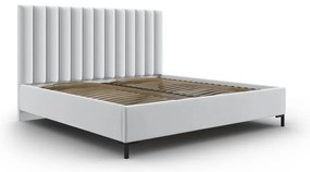 Svetlosivá čalúnená dvojlôžková posteľ s úložným priestorom s roštom 180x200 cm Casey – Mazzini Beds