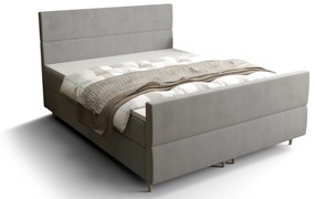 Manželská posteľ  Boxspring 140 cm Flu plus (sivá) (s matracom a úložným priestorom). Akcia -19%. Vlastná spoľahlivá doprava až k Vám domov. 1046574