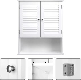 Nástenná skrinka 60 x 20 x 70 cm, kúpeľňová skrinka, biela