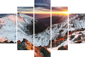 Obraz - Zimná horská panoráma (150x105 cm)