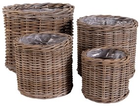 Obaly na kvetináče v súprave 4 ks z prútia ø 40 cm Bogor – House Nordic
