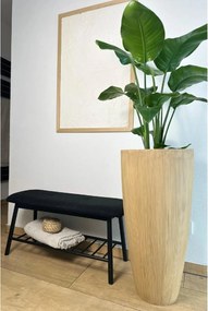 Kvetináč CITY, sklolaminát, výška 80 cm, béžový, vrúbkovaný