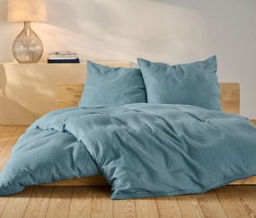 Ľanová posteľná bielizeň, modrá, štandardná veľkosť