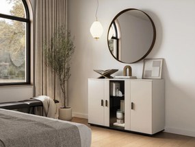 Komoda Boho B7, Osvetlenie: osvetlenie LED biele, Farby: kašmír / kašmír + čierna