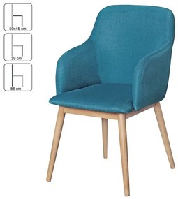 Wohnling Jedálenská stolička v škandinávskom štýle (petrolejová)  (100235621)