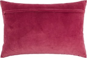 CHECKER VELVET Vankúš 40 x 60 cm - červená/ružová