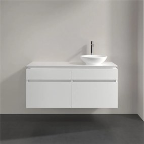 VILLEROY &amp; BOCH Legato závesná skrinka pod umývadlo na dosku (umývadlo vpravo), 4 zásuvky, 1200 x 500 x 550 mm, Glossy White, B58200DH