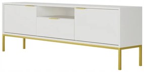 Televízny stolík Austin 175 cm biely/zlatý