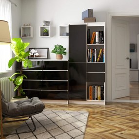 Skriňa Rexa II 80 cm biela/čierna