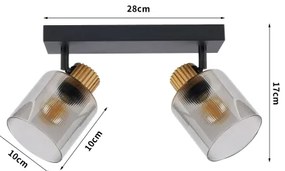Brilagi - Bodové svietidlo HYGGE 2xE14/15W/230V čierna/dymová
