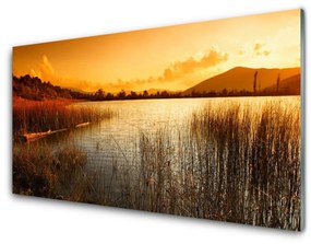 Skleneny obraz Jazero príroda západ 120x60 cm