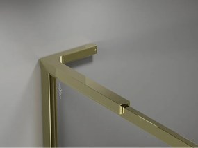 Mexen, Mexen Kioto-F L sprchová stena s rámom 60 x 202 cm, priehľadná 8 mm, zlatá - 800-060-174-50-00